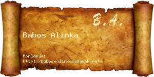 Babos Alinka névjegykártya